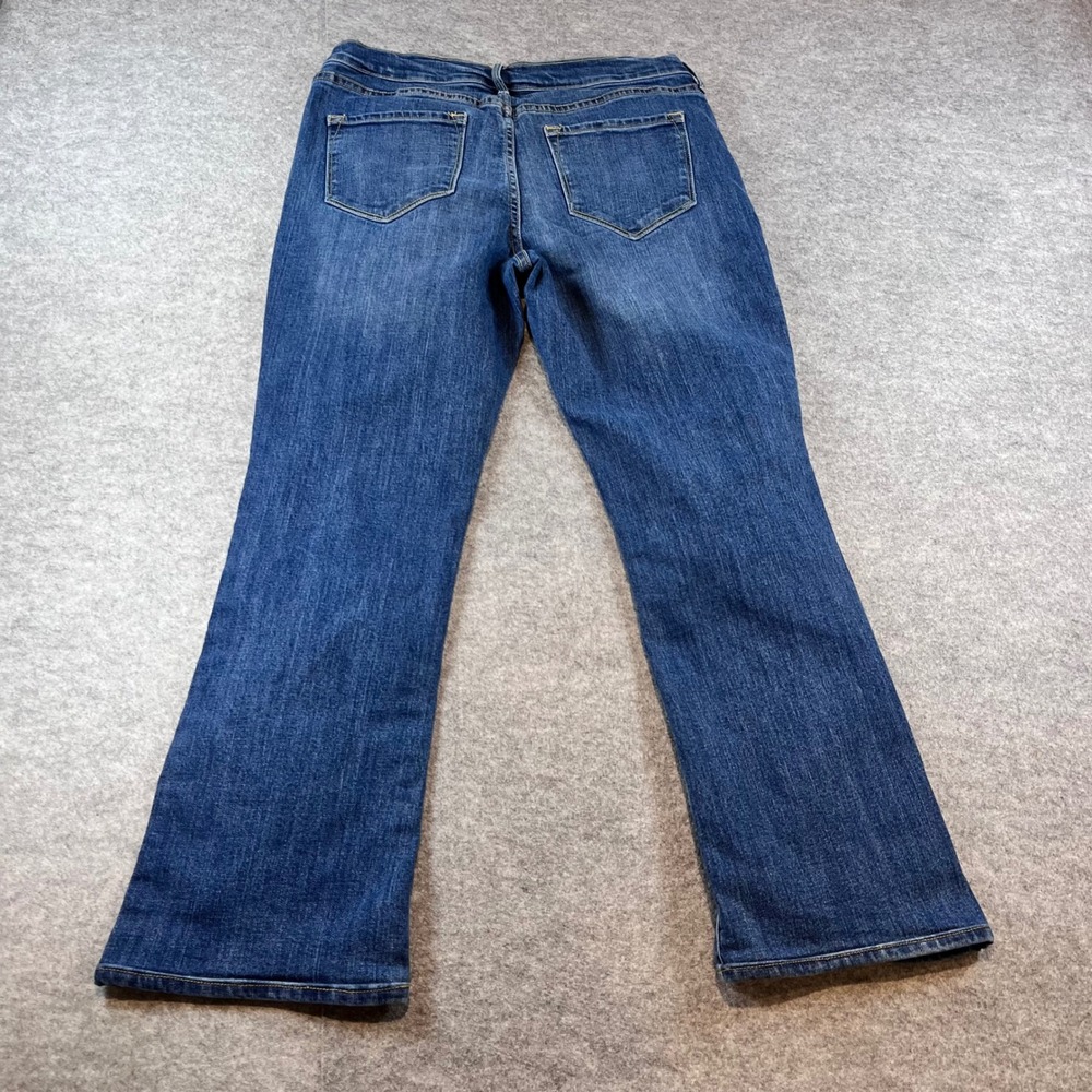 Old Navy Women Curvy Profile Blue Bootcut Jeans 8 Regular Mid Rise Stretch Denim - Picture 2 of 8